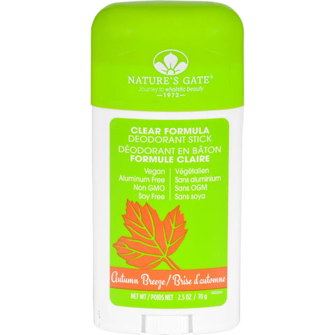 Natures Gate Deodorant - Stick - Clear Formula - Autumn Breeze - 2.5 Oz