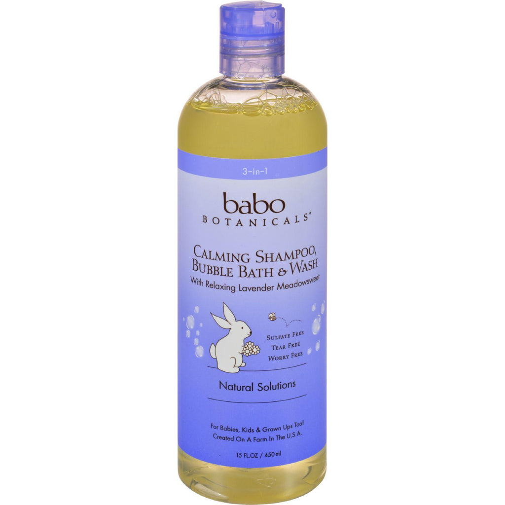 Babo Botanicals Shampoo Bubblebath And Wash - Calming - Lavender - 15 Oz