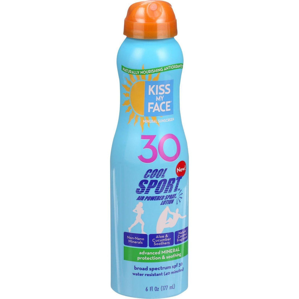 Kiss My Face Sunscreen - Mineral - Continuous Spray - Cool Sport - Spf 30 - 6 Oz