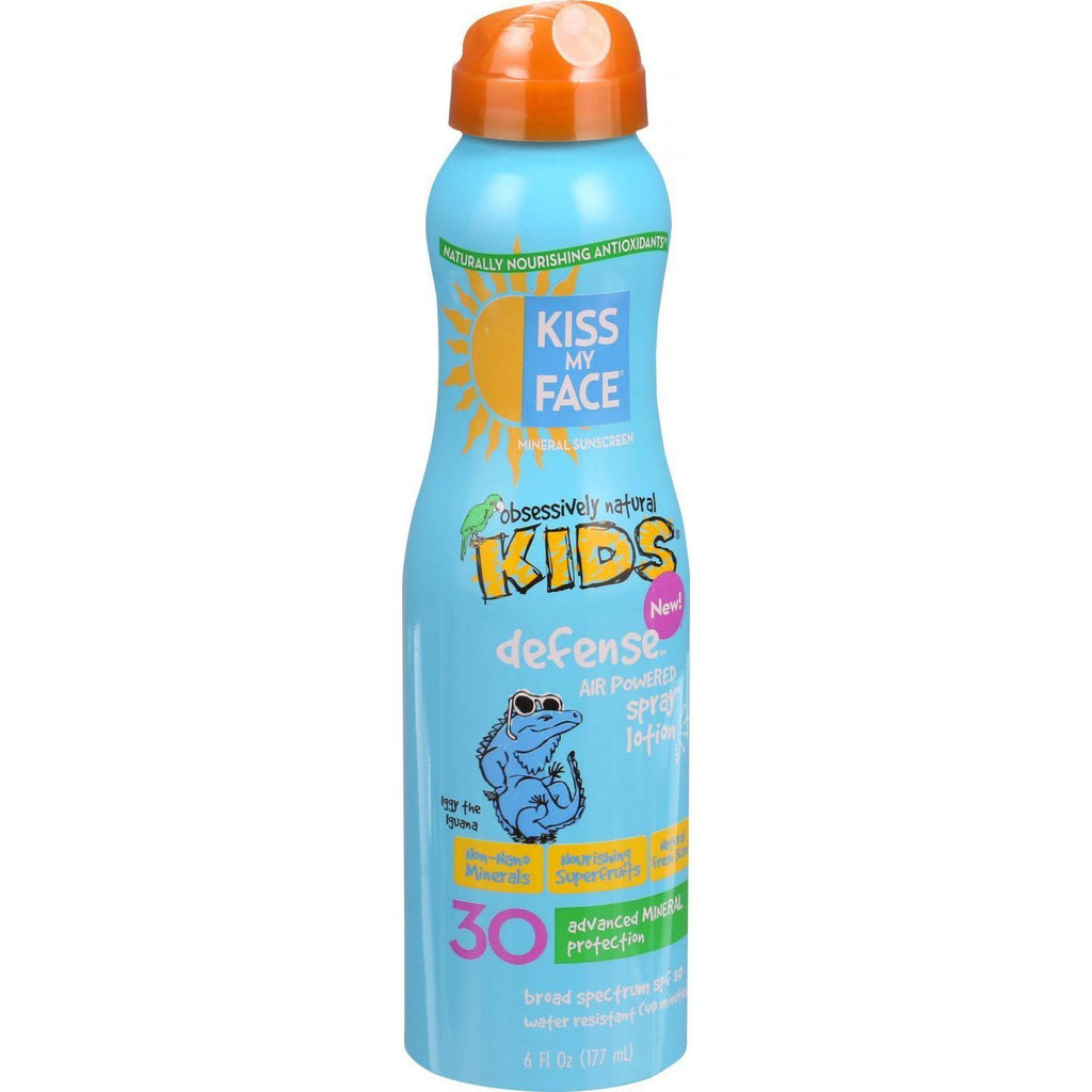 Kiss My Face Sunscreen - Mineral - Continuous Spray - Kids Defense - Spf 30 - 6 Oz