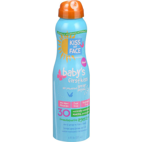 Kiss My Face Sunscreen - Mineral - Continuous Spray - Babys First Kiss - Spf 30 - 6 Oz