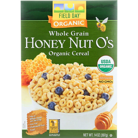 Field Day Cereal - Organic - Whole Grain - Honey Nut Os - 14 Oz - Case Of 10