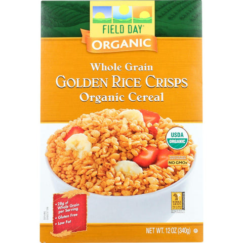 Field Day Cereal - Organic - Whole Grain - Golden Rice Crisps - 12 Oz - Case Of 12