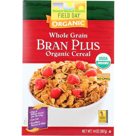 Field Day Cereal - Organic - Whole Grain - Bran Plus - 14 Oz - Case Of 10