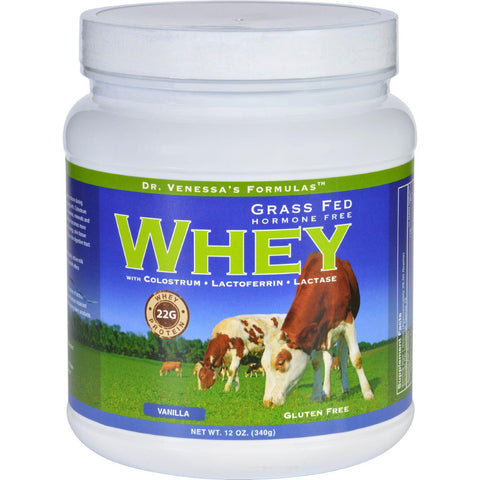 Dr. Venessas Formulas Whey Protein - Grass Fed Hormone Free - Vanilla - 12 Oz