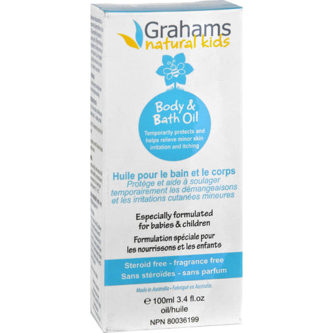 Grahams Natural Body And Bath Oil - Kids - 3.4 Oz