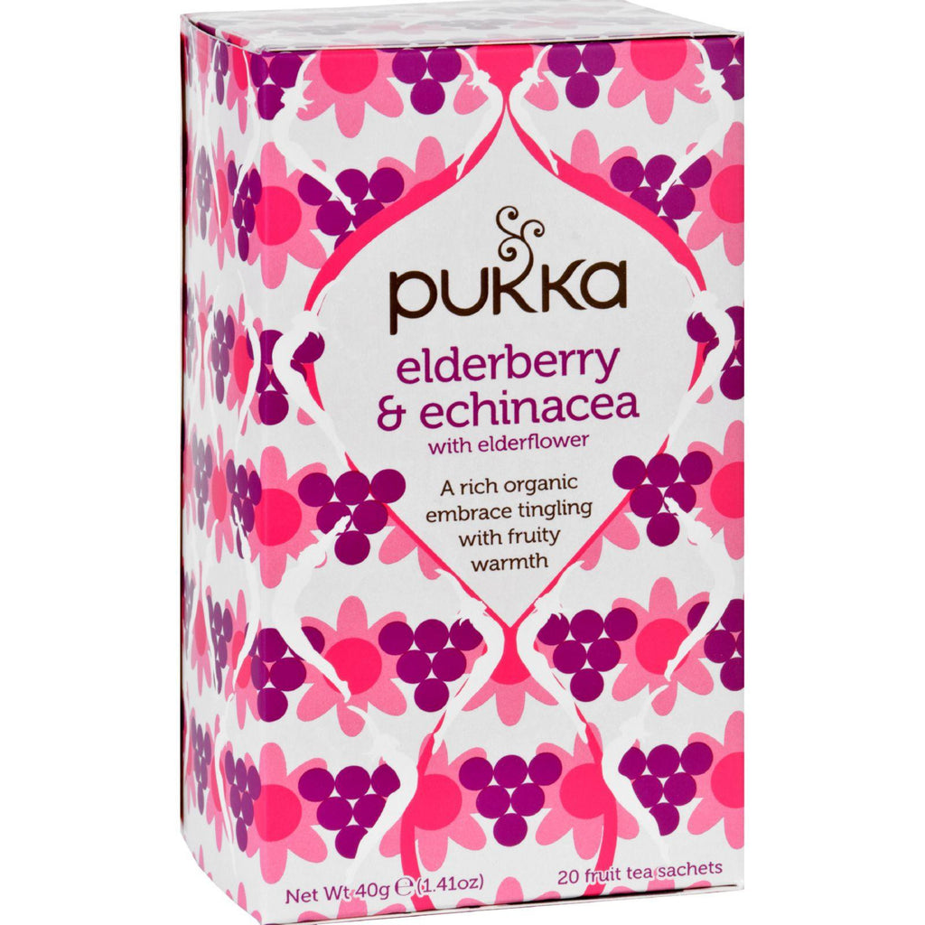 Pukka Herbal Teas Tea - Organic - Elderberry And Echinacea - 20 Bags - Case Of 6