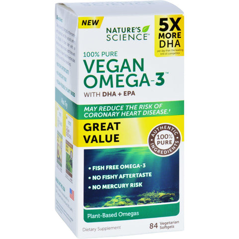 Natures Science Omega-3 - Vegan - With Dha And Epa - 84 Softgels