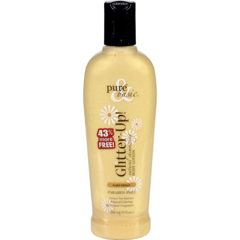 Pure And Basic Body Lotion - Glitter Up - Gold Glitter - 9 Oz