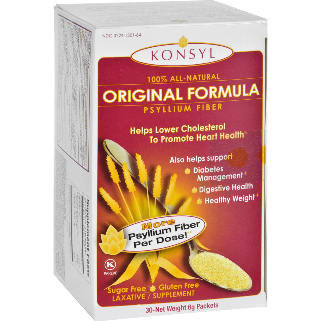 Konsyl Pharmaceuticals Psyllium Fiber - Orange Flavor - Packets - 30 Count