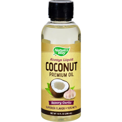 Natures Way Coconut Oil - Premium - Savory Garlic - 10 Oz