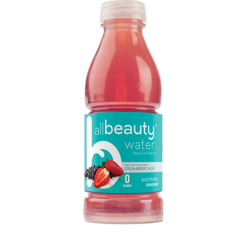 All Beauty Water Skincare Drink - Strawberry Acai - 16 Oz - Case Of 12